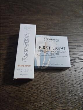 Seraphine Botanicals First Light Superfine Ultra Beaming Highlighter & CVS DewSt